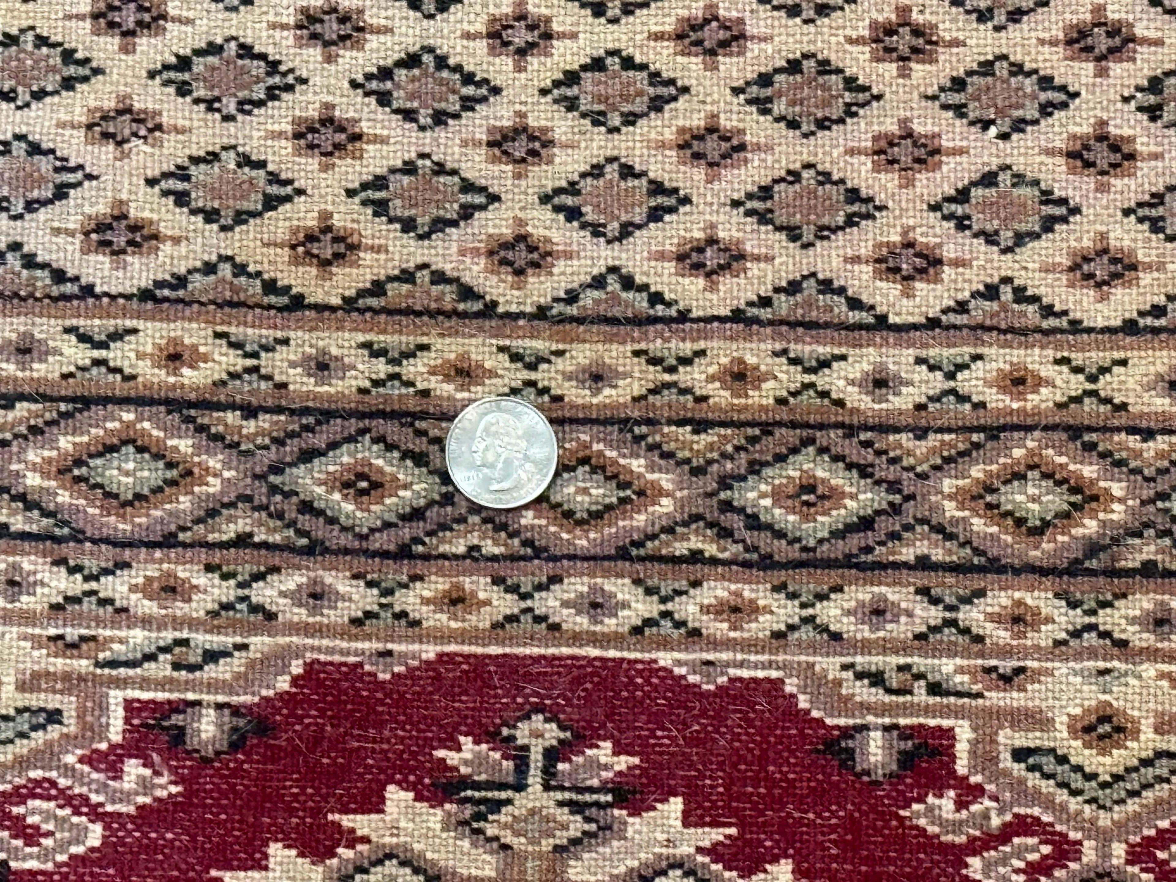 Pakistani Runner Rug 2.8 x 7.6, Red Turkoman Bokhara Runner
