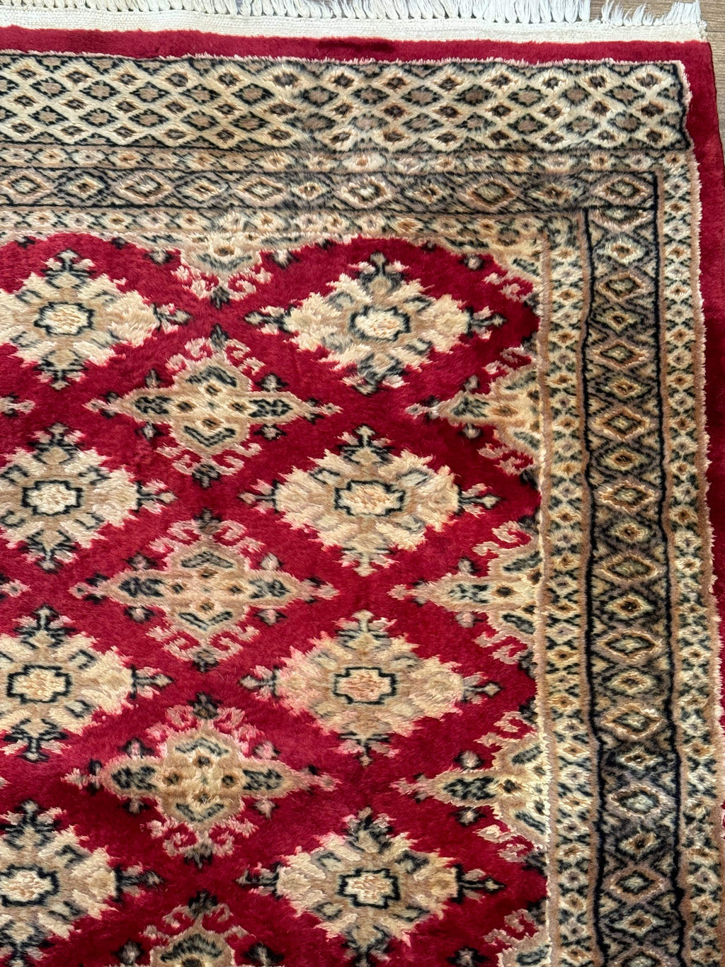 Pakistani Runner Rug 2.8 x 7.6, Red Turkoman Bokhara Runner