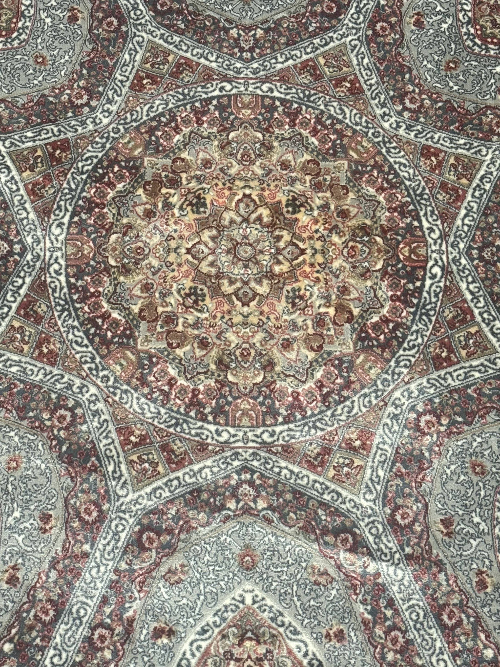 Turkish Silk Runner Rug 2.6 x 13, Blue Runner Rug, Dome Design, Bamboo Silk, New