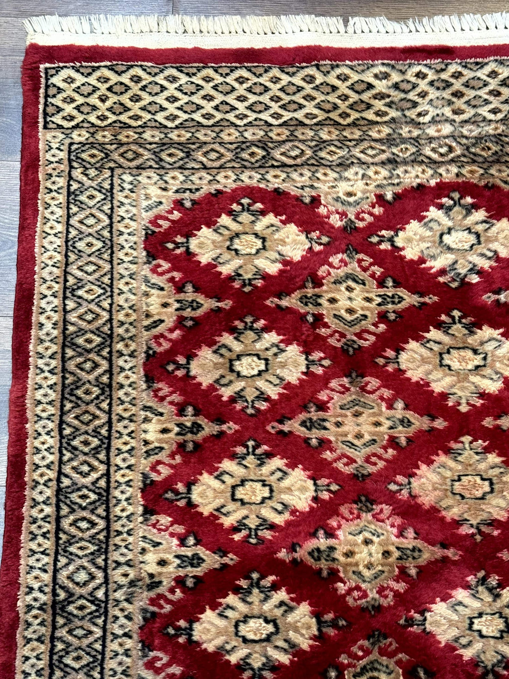 Pakistani Runner Rug 2.8 x 7.6, Red Turkoman Bokhara Runner