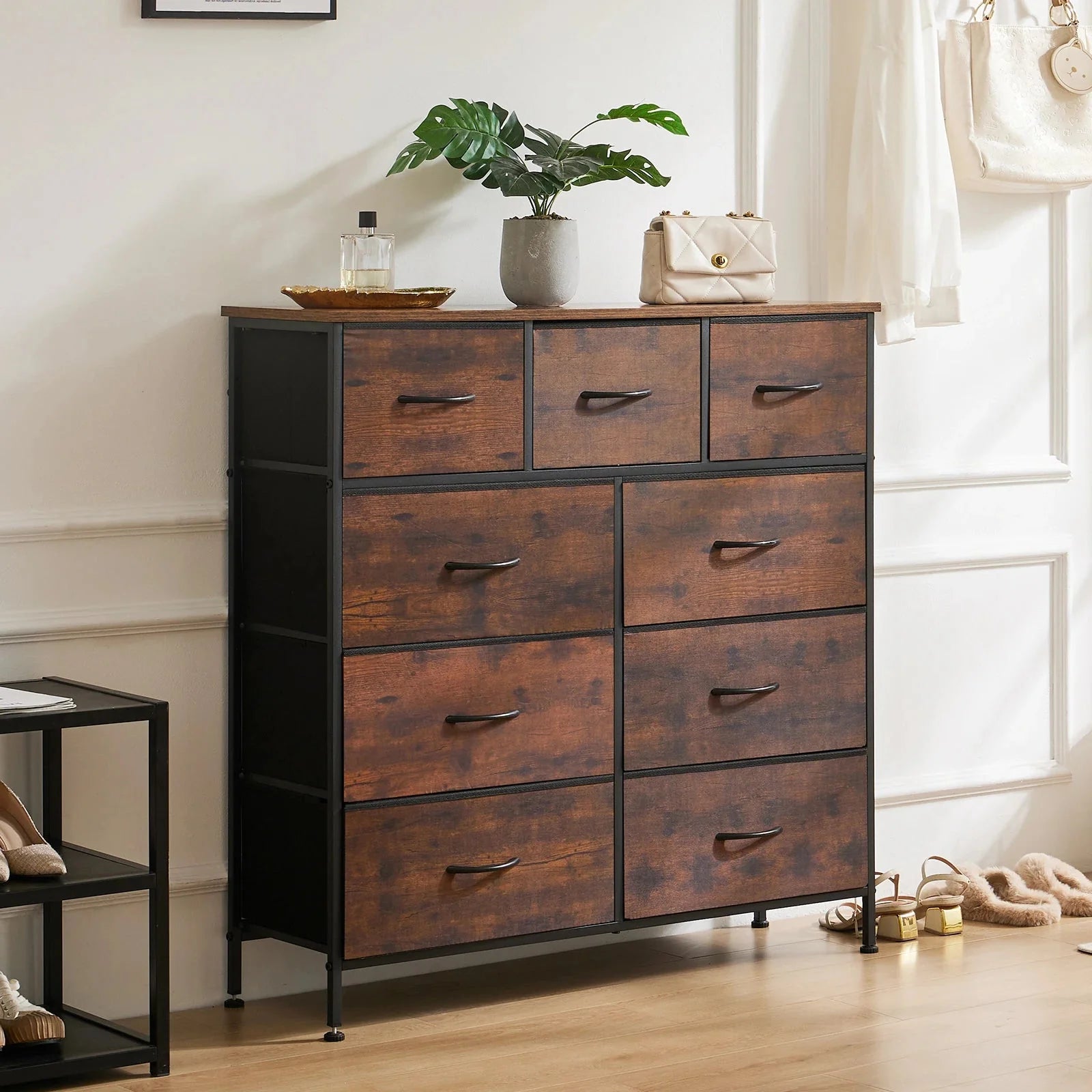 JHK 9-Drawer Fabric Dresser & Closet Organizer