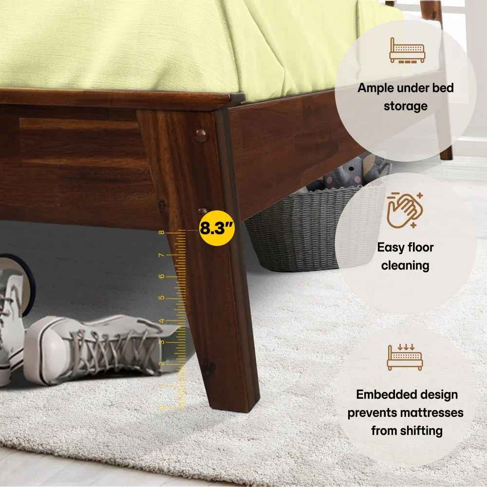Acacia Kaylin Solid Wood Bed Frame for Durable Style and Comfort
