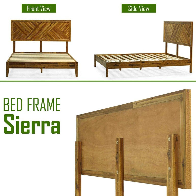 Acacia Sierra Deluxe Solid Wood Bed Frame