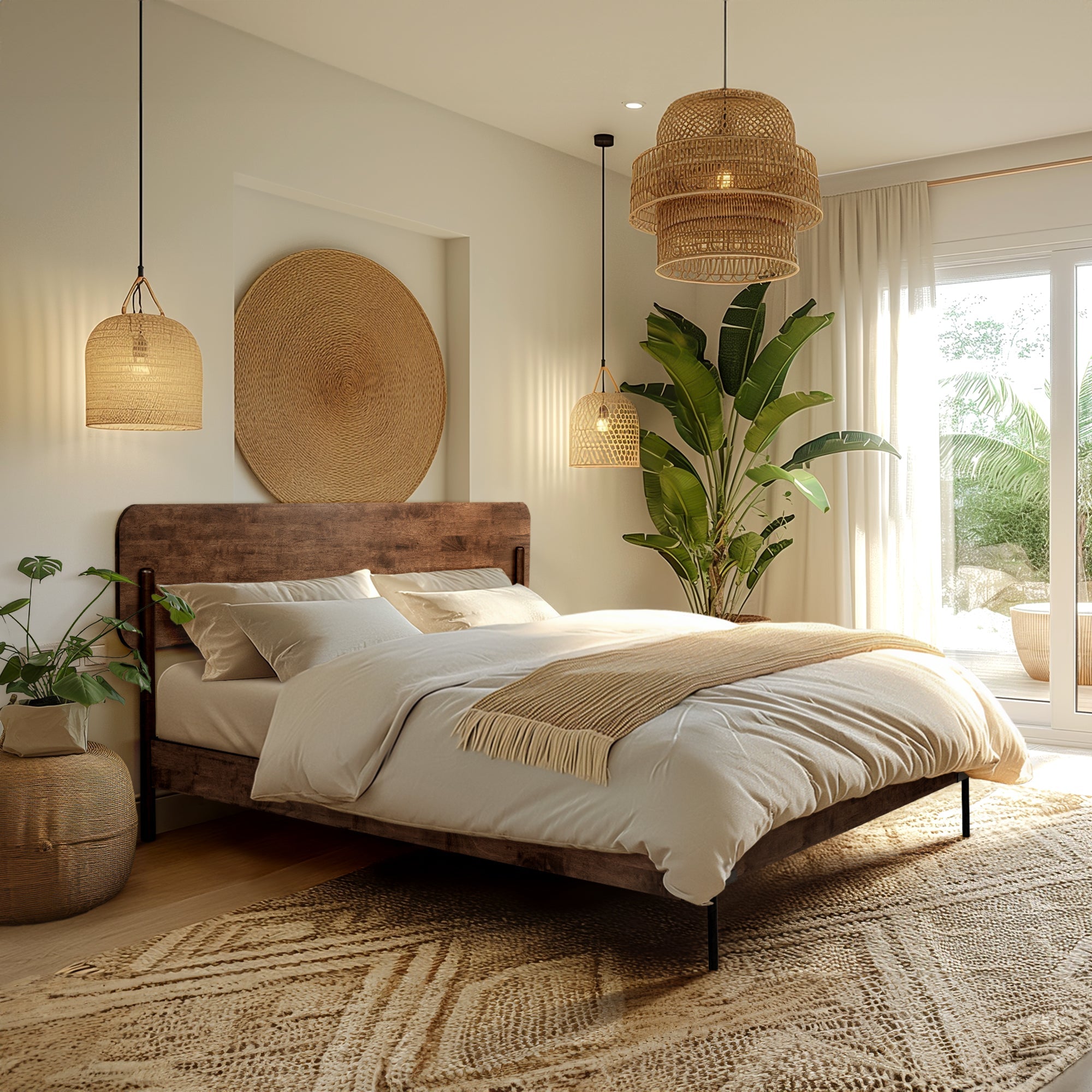 Frida Deluxe Solid Wood Bed Frame - Premium Quality Craftsmanship and Timeless Elegance