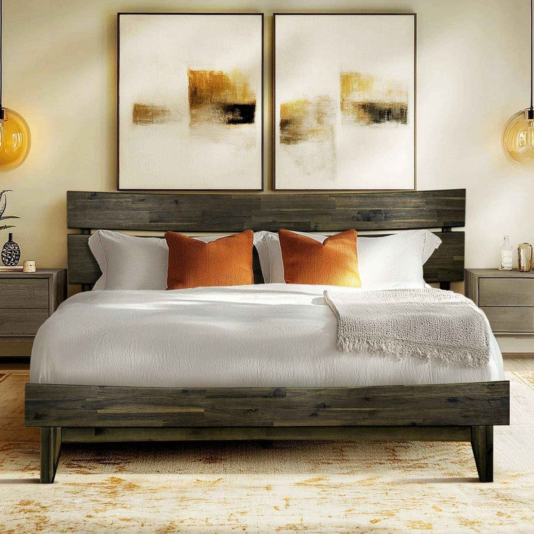 Acacia Solid Wood Bed Frame - Aurora Style for a Stylish Bedroom