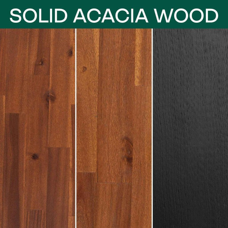 Emery Bed Frame & Nightstand Set - Acacia Solid Wood Bedroom Furniture