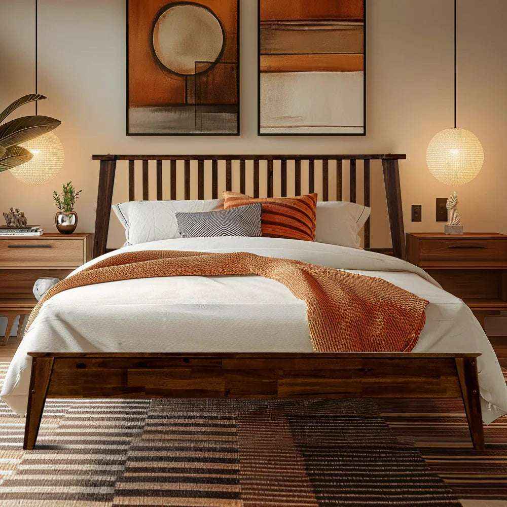 Acacia Kaylin Solid Wood Bed Frame for Durable Style and Comfort