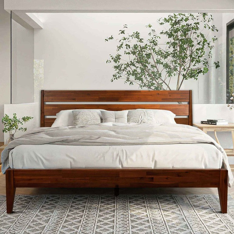 Acacia Emery Solid Wood Bed Frame - Stylish and Durable Acacia Wood Design for Your Bedroom