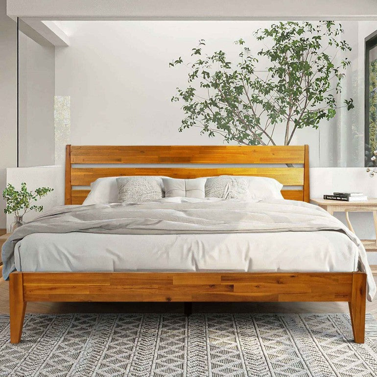 Acacia Emery Solid Wood Bed Frame - Stylish and Durable Acacia Wood Design for Your Bedroom