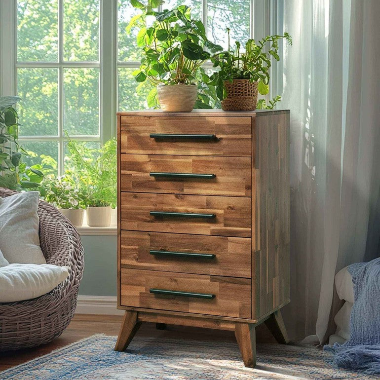 Acacia Linea Solid Wood Dresser for Timeless Elegance