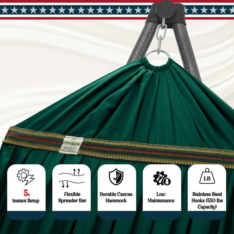 Tranquillo Uniki Canvas Hammock with Stand for Ultimate Relaxation