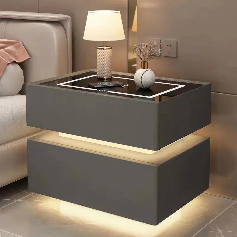Smart Nightstand with Sensor Light