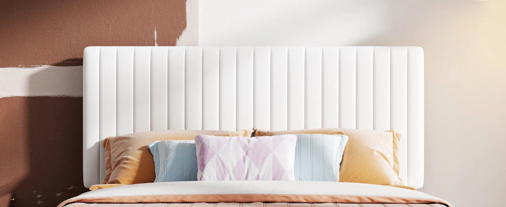 Upholstered Platform Bed Frame with Vertical Channel Tufted Velvet Fabric