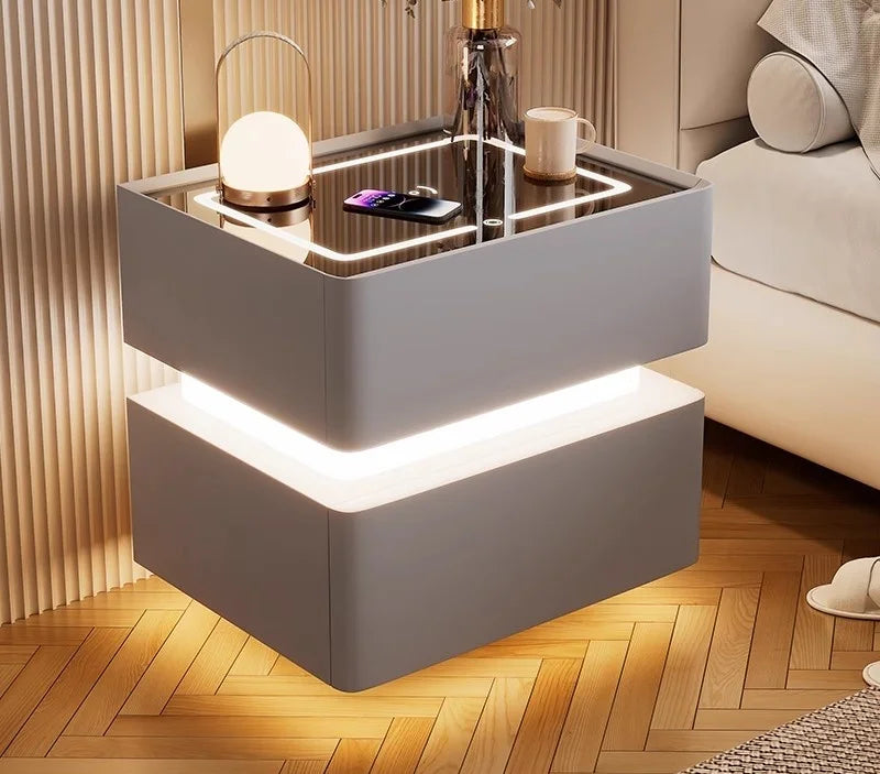 Smart Nightstand with Sensor Light