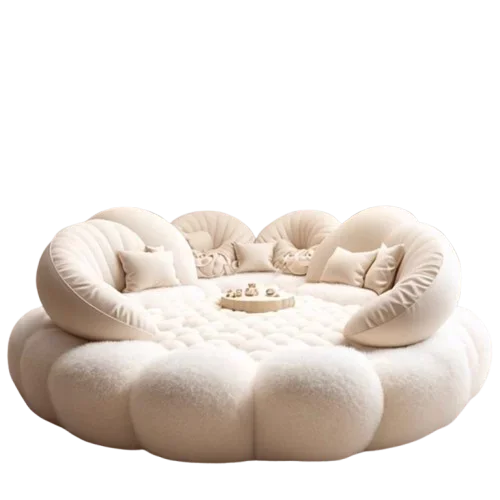 Round Aesthetics Soft Bed Frame
