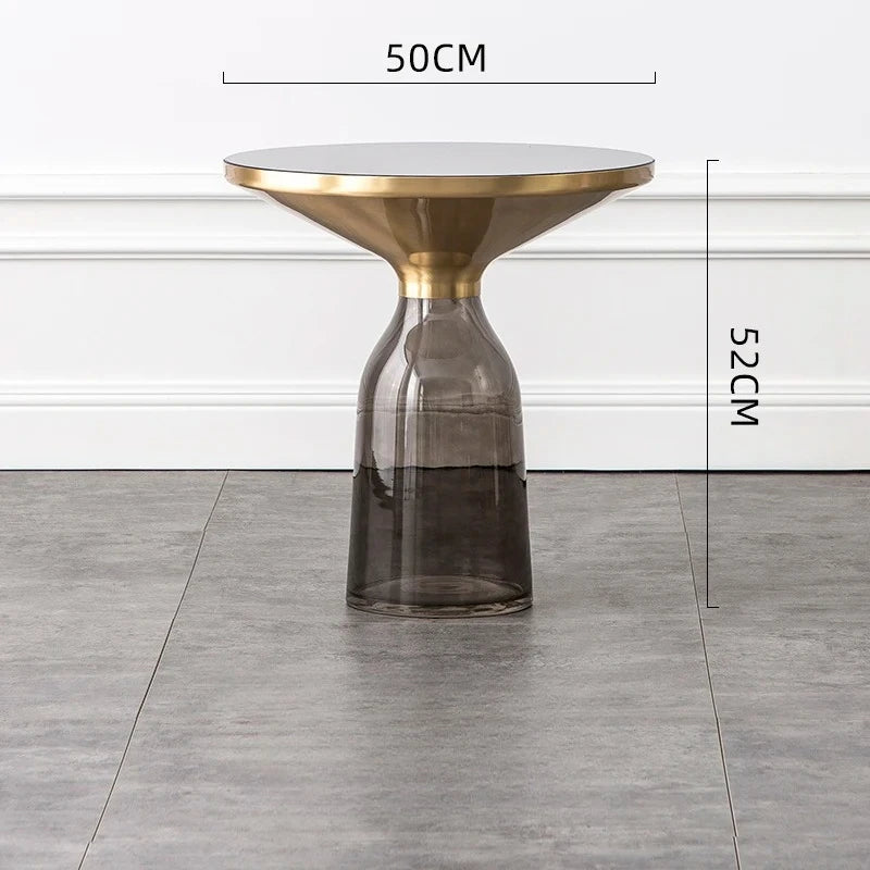 Nordic Round Smoked Glass Nesting Coffee Tables