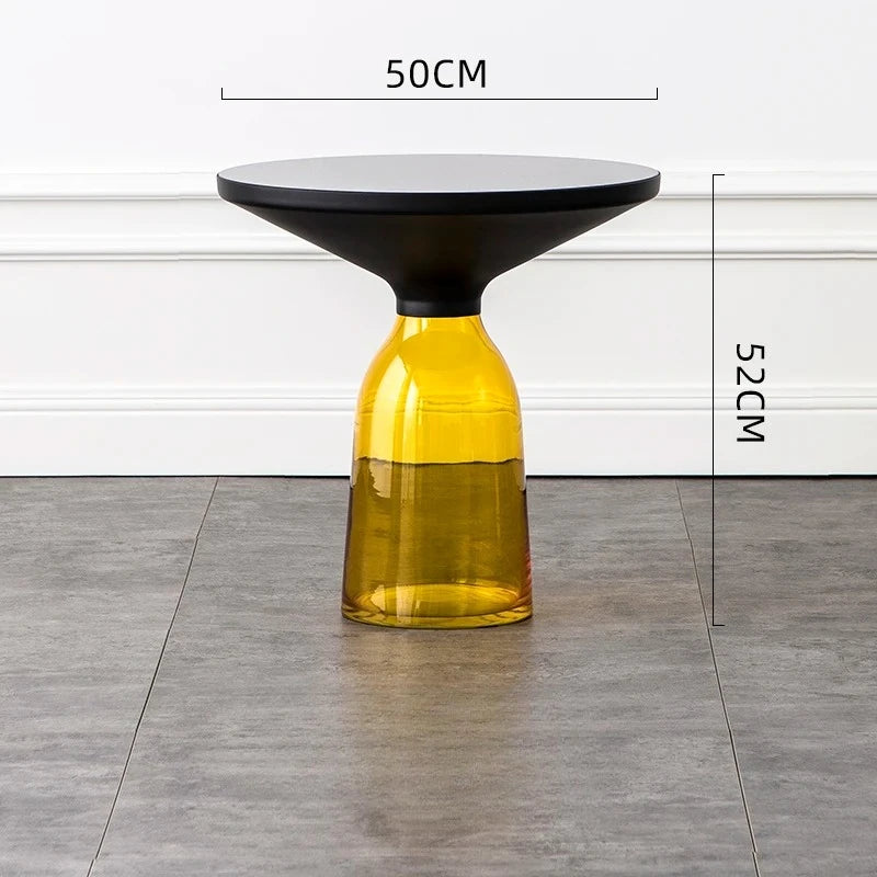 Nordic Round Smoked Glass Nesting Coffee Tables