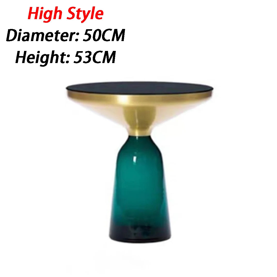 Transparent Glass Round Side Table