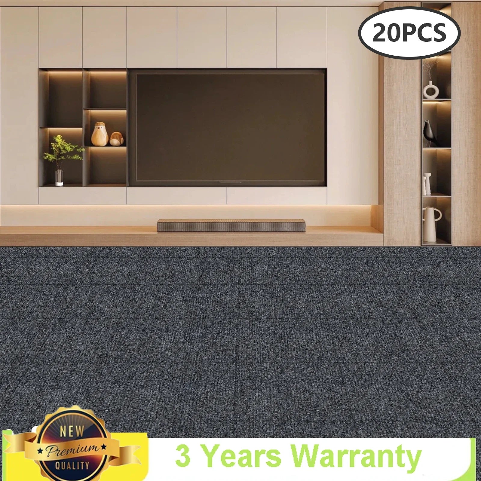 Dark Gray Self-Adhesive Carpet Tiles (20-Piece Set) – The House of Bonney