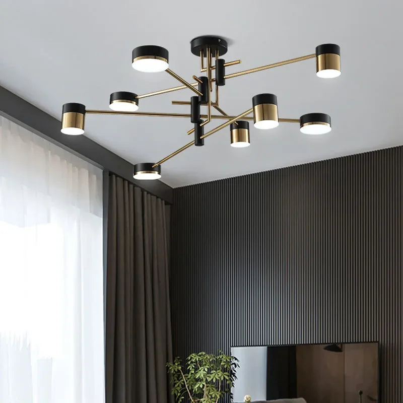 Noir Halcyon Pendant – 8-Light Modern Nordic Chandelier by The House of Bonney
