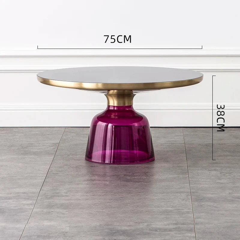 Nordic Round Smoked Glass Nesting Coffee Tables