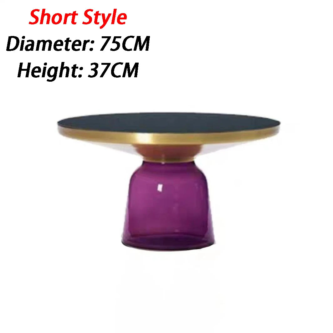 Transparent Glass Round Side Table