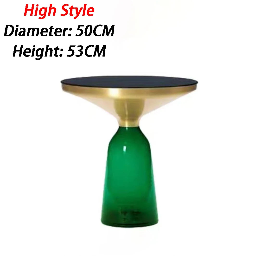 Transparent Glass Round Side Table