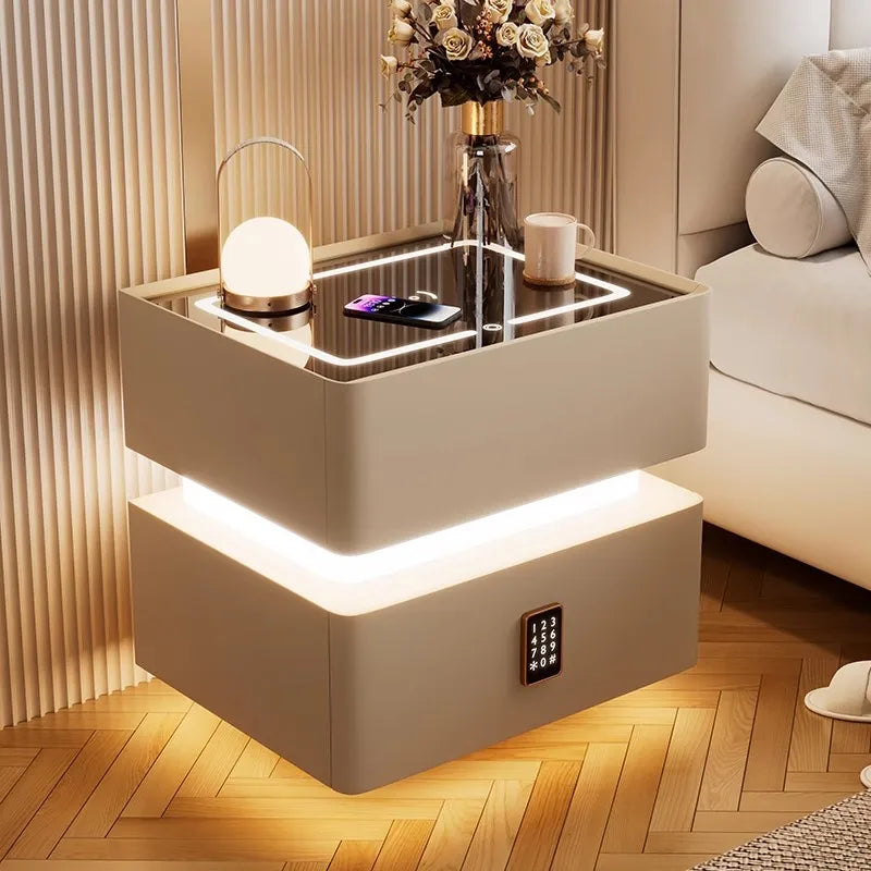 Smart Nightstand with Sensor Light