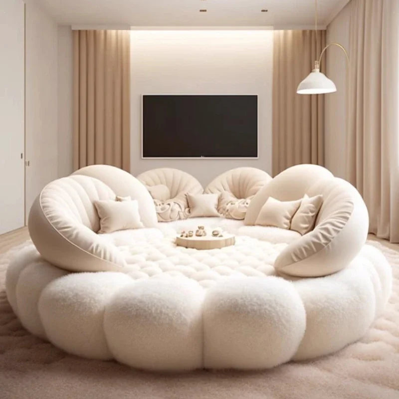 Round Aesthetics Soft Bed Frame