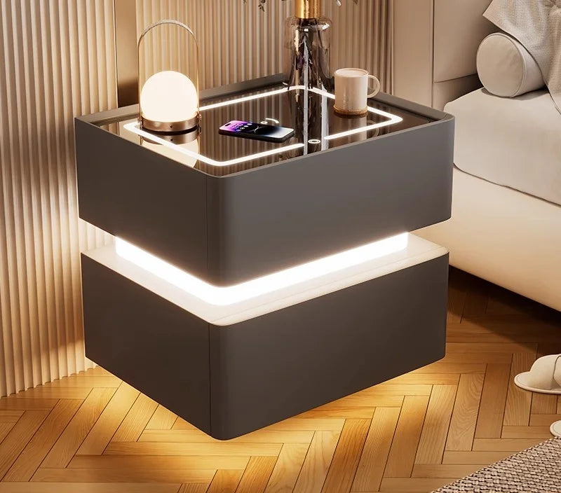 Smart Nightstand with Sensor Light