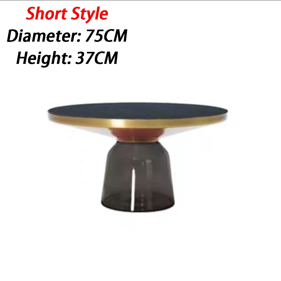 Transparent Glass Round Side Table