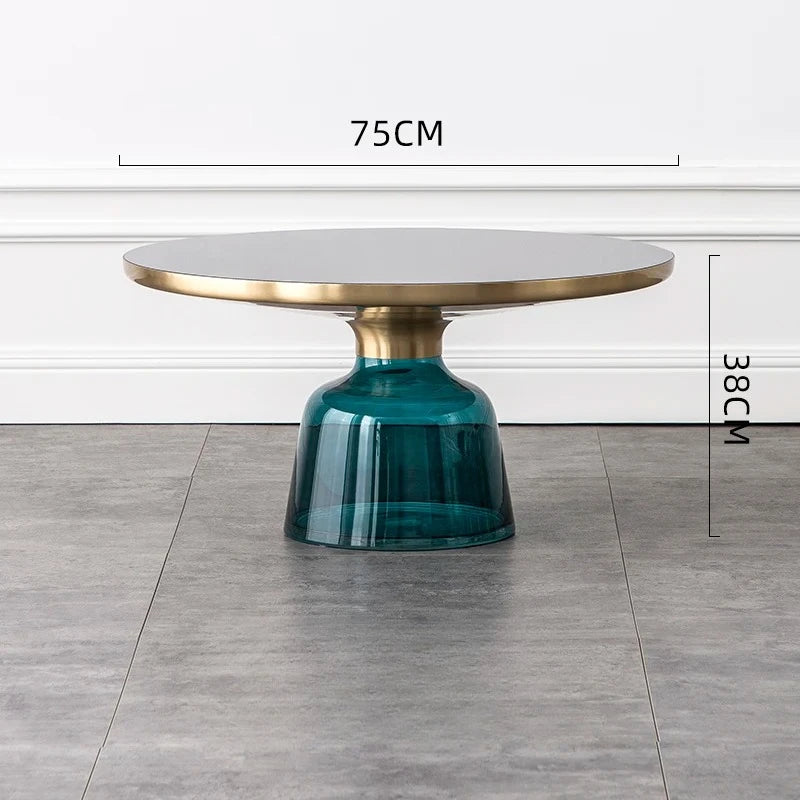 Nordic Round Smoked Glass Nesting Coffee Tables