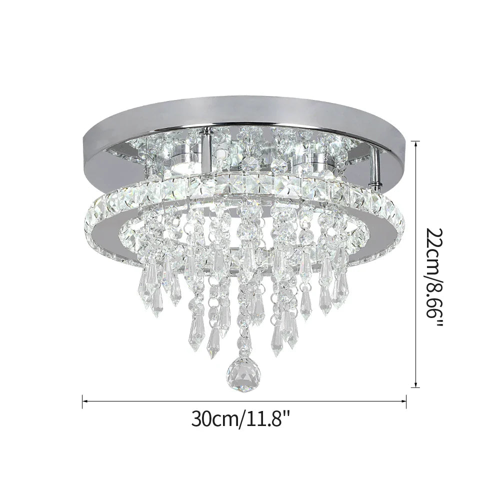 SunMoon Crystal Art Deco Chandelier – Modern LED Ceiling Light for Living Room, Dining Space & Bedroom Luxury Glow