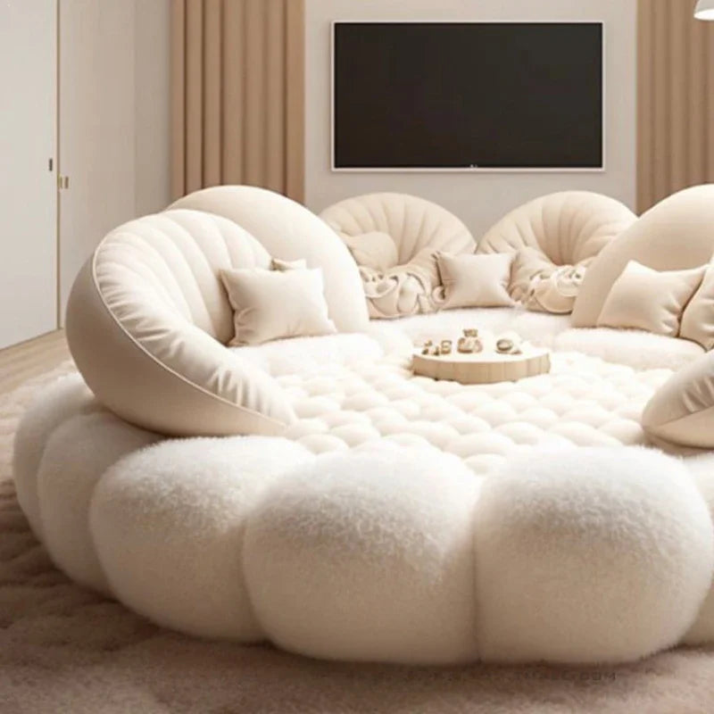 Round Aesthetics Soft Bed Frame