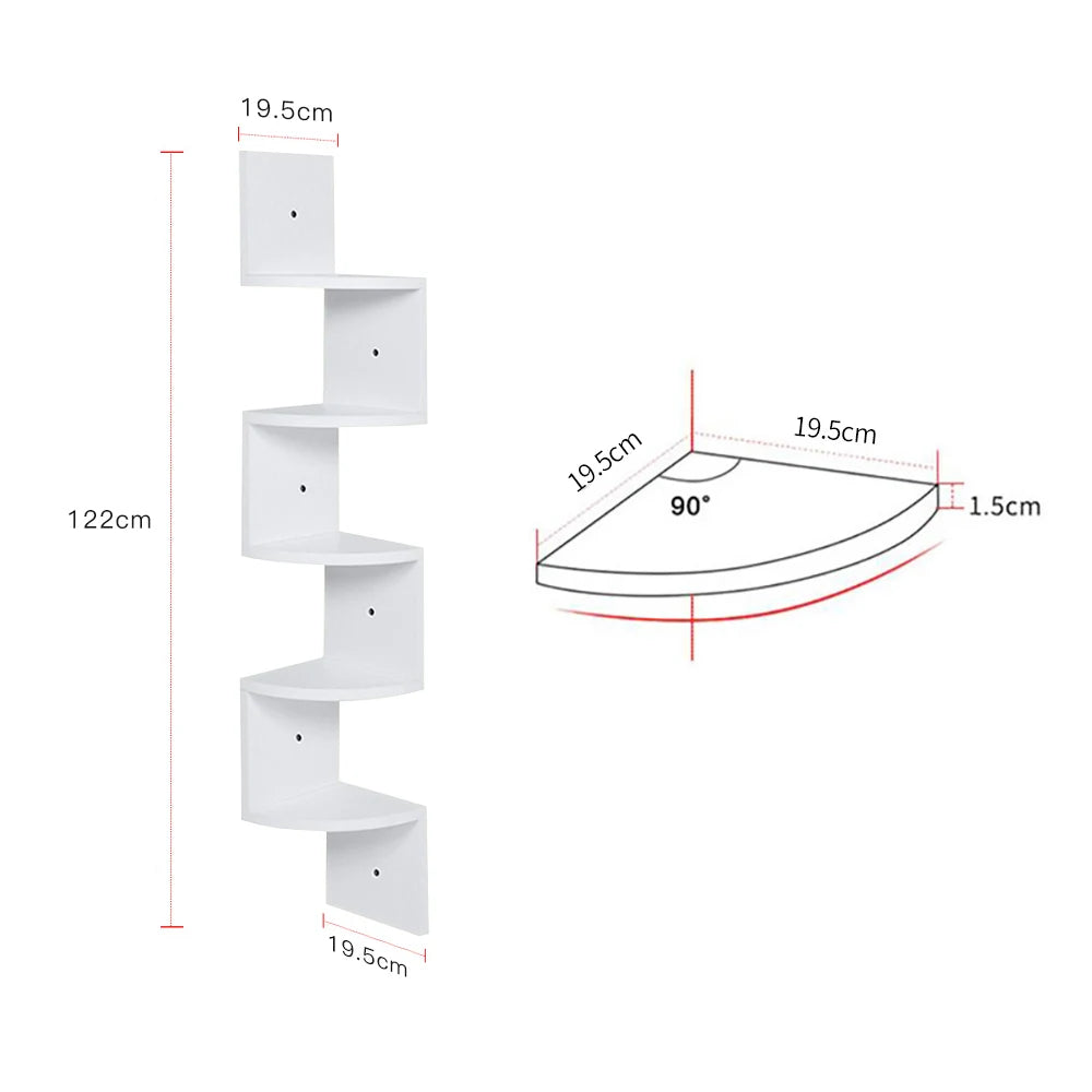 5-Layer Wooden Wall Rack
