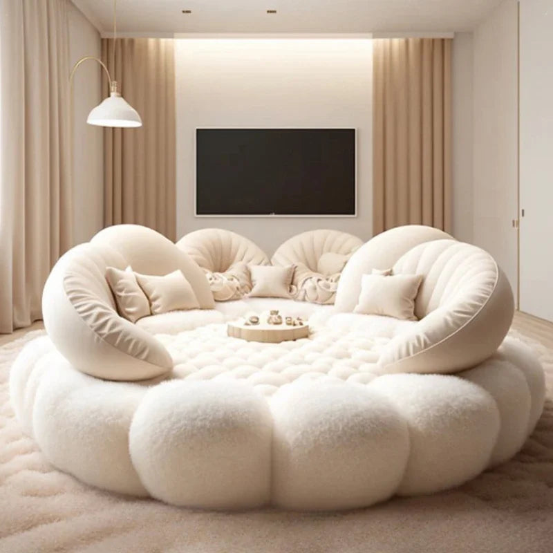 Round Aesthetics Soft Bed Frame
