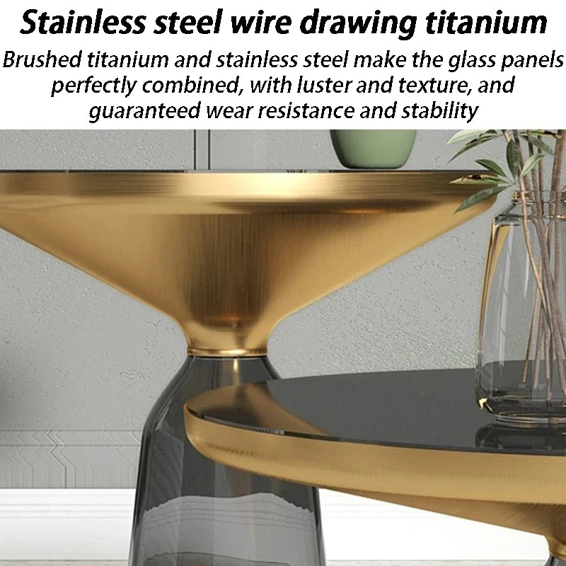 Transparent Glass Round Side Table