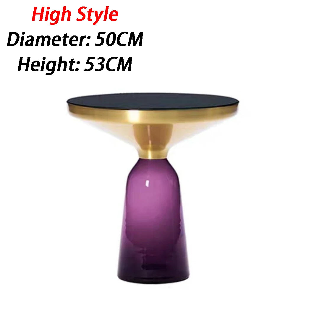 Transparent Glass Round Side Table