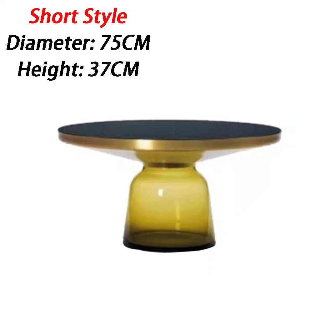Transparent Glass Round Side Table