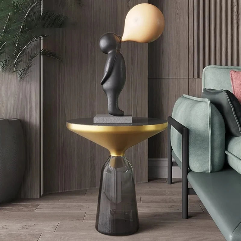 Transparent Glass Round Side Table