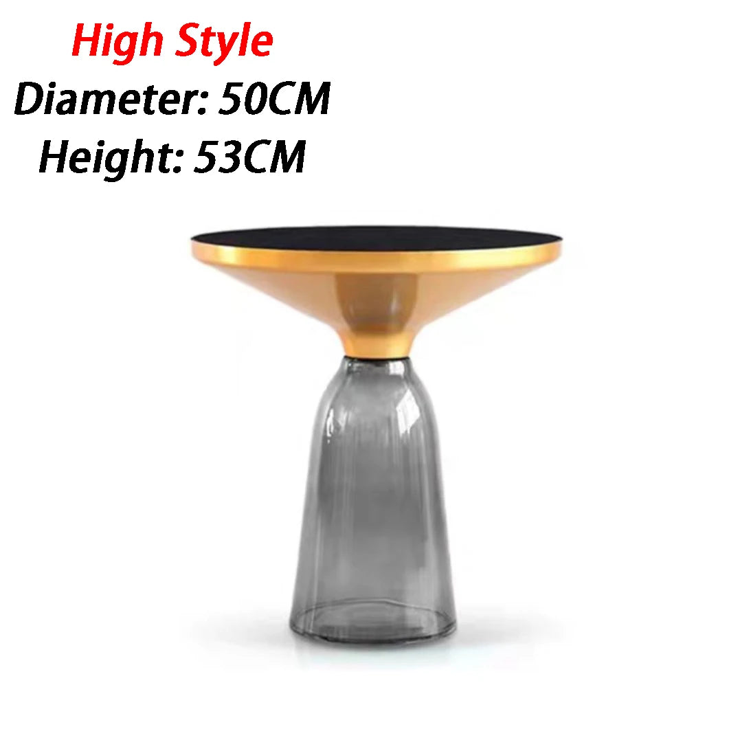 Transparent Glass Round Side Table