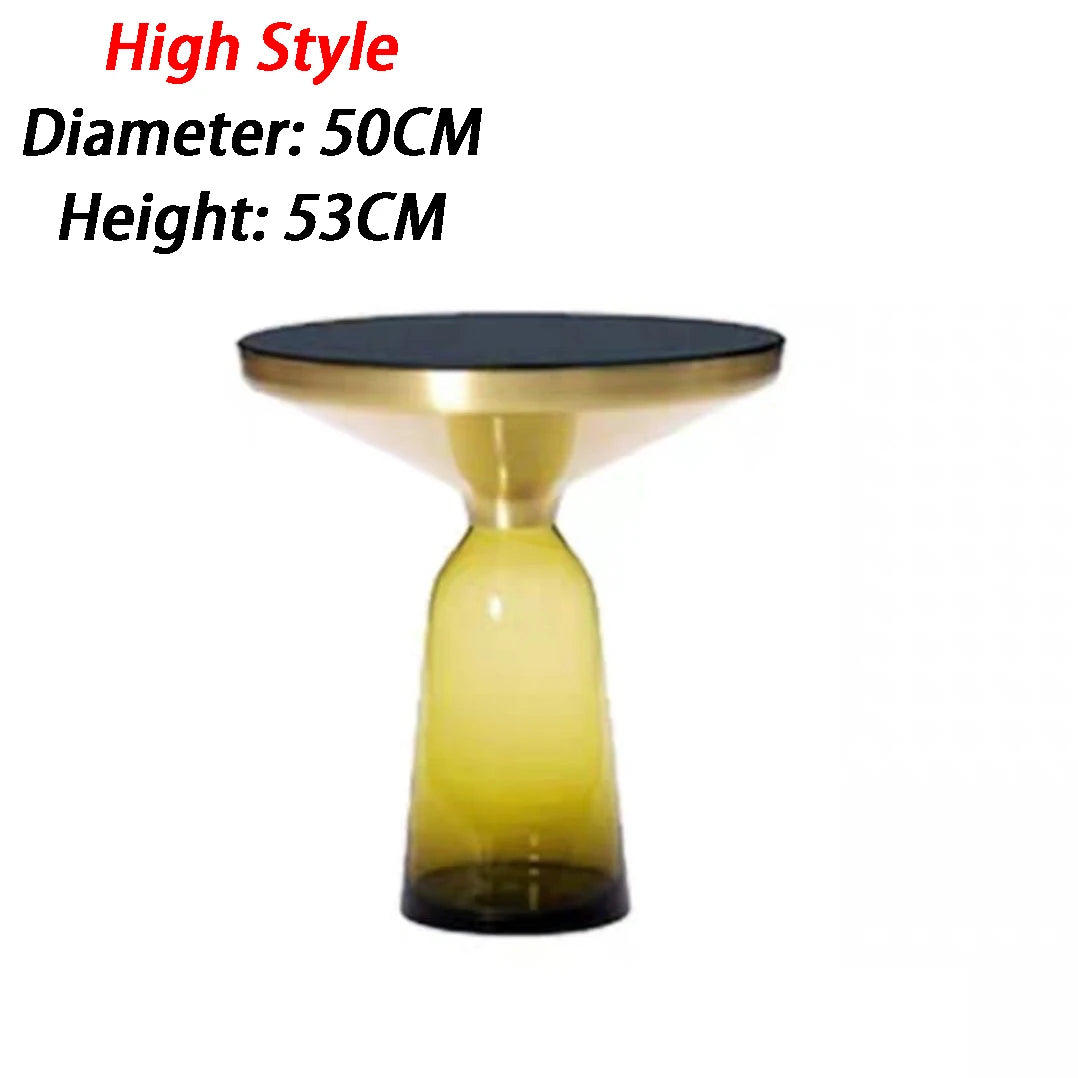 Transparent Glass Round Side Table