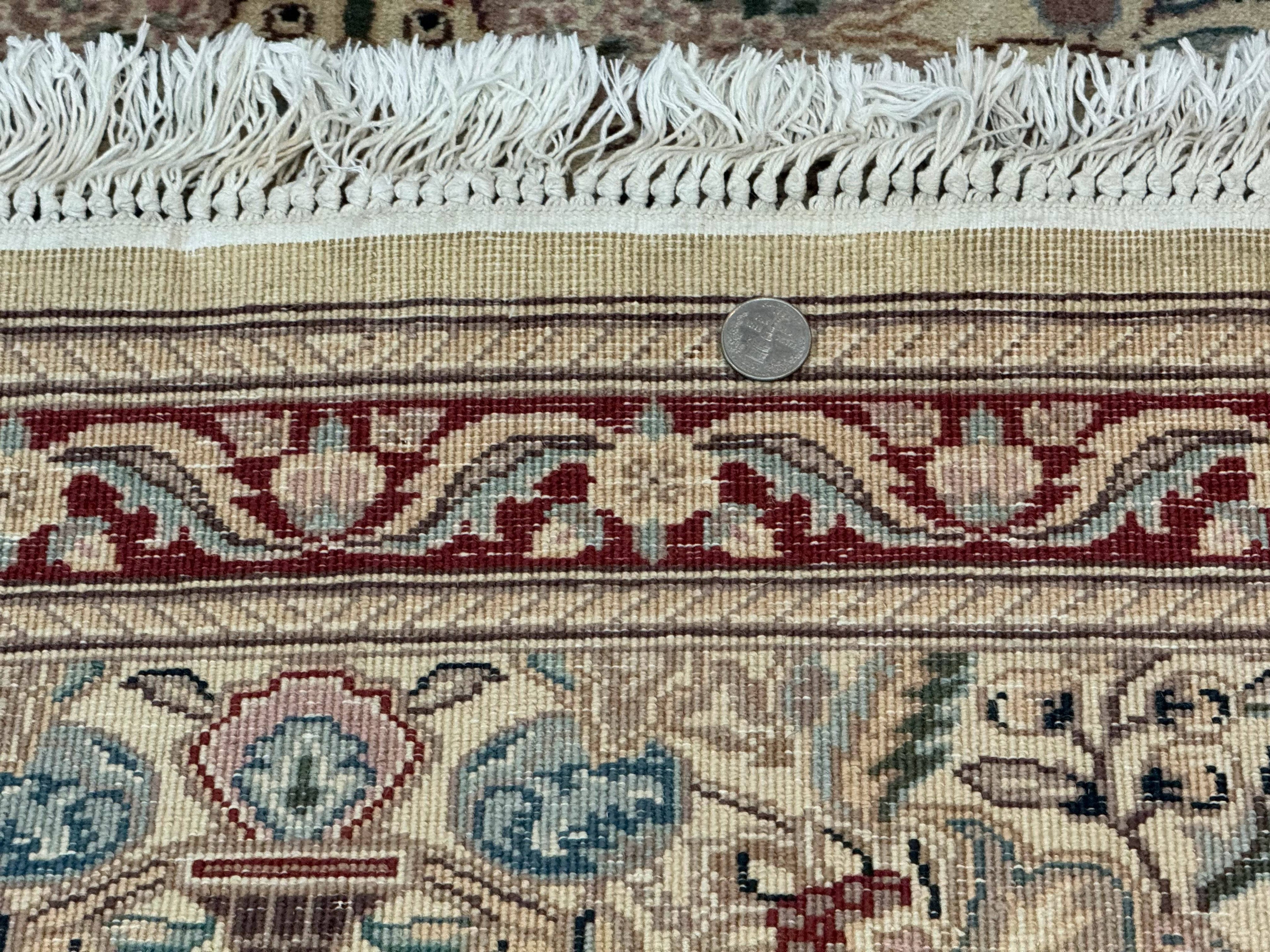 Pakistani Runner Rug 2.8 x 14, Pak Persian Hallway Rug, Cream Color