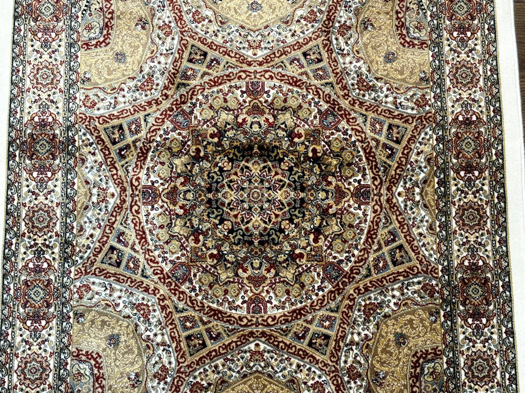 Turkish Silk Runner Rug 2.6 x 12, Hereke Mamluk Runner, Bamboo Silk, New