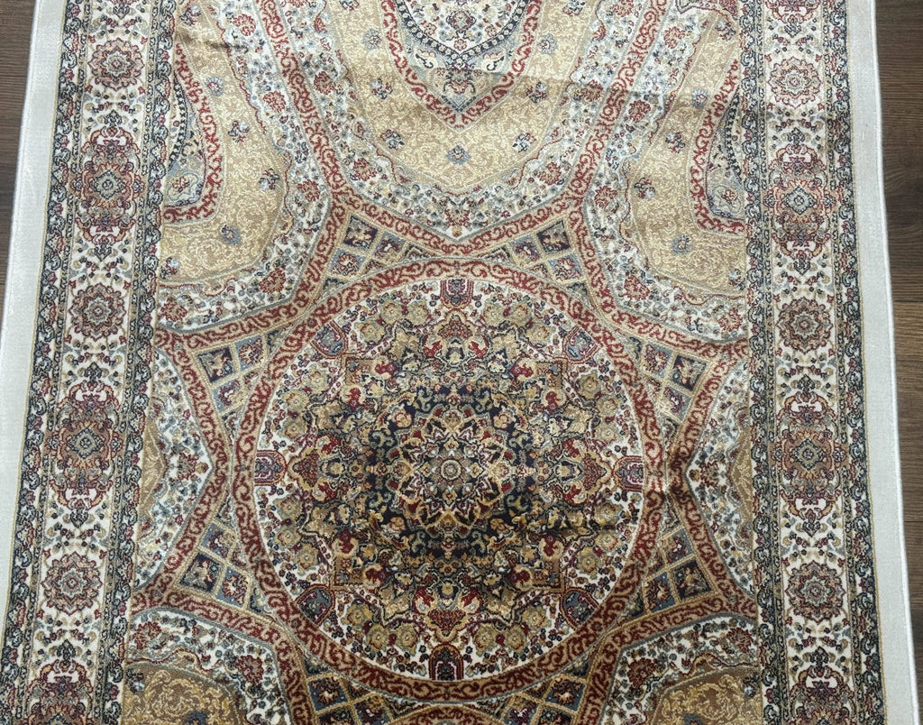 Turkish Silk Runner Rug 2.6 x 13, Dome Design, Hereke Runner, Bamboo Silk, New
