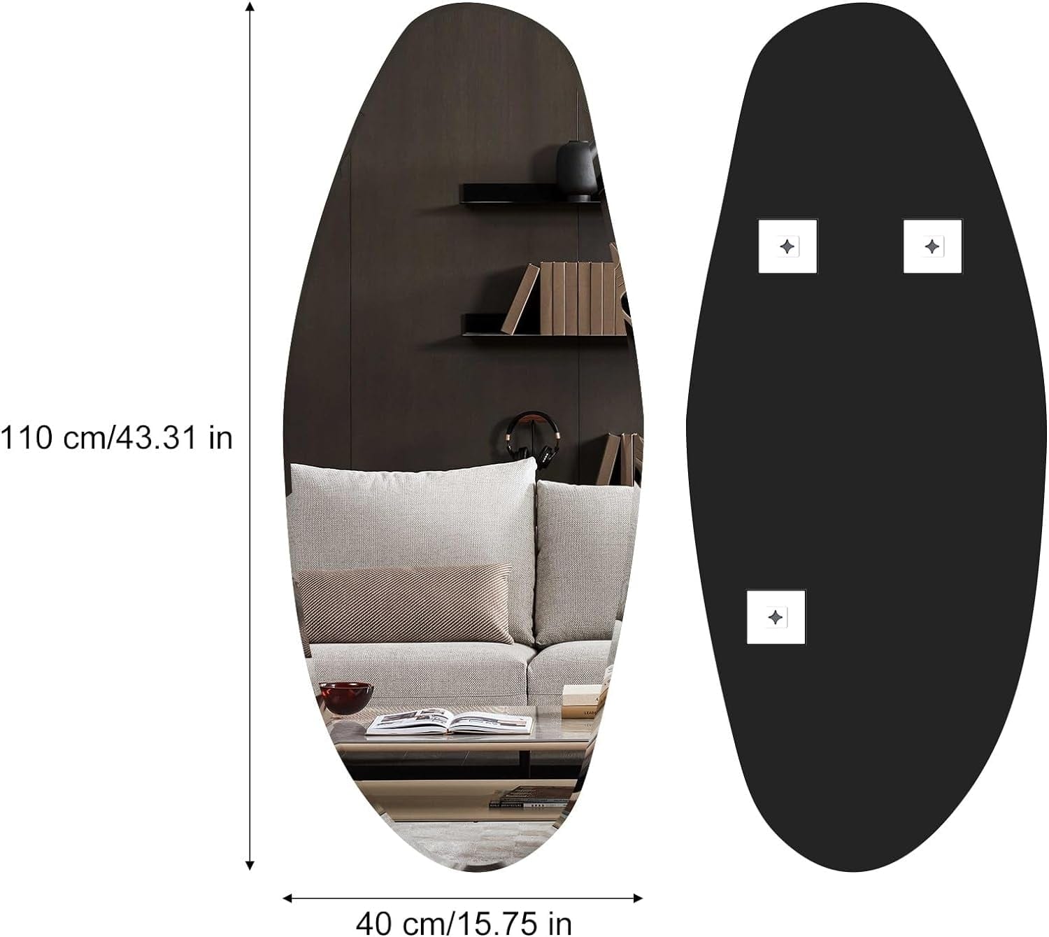 43X16 Asymmetrical Frameless Mirror